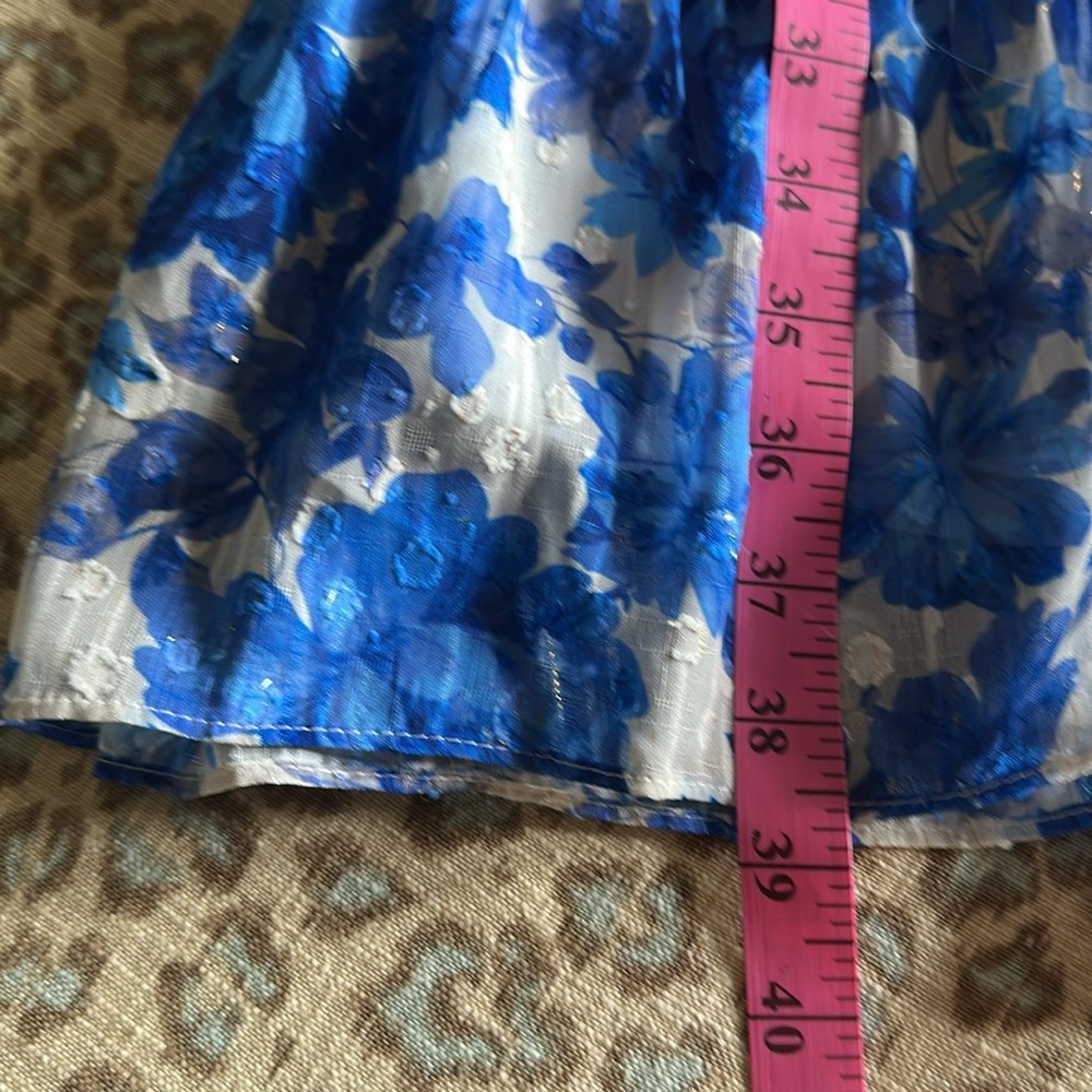 Alex Marie Simone Blue Floral Long Sleeve Dress - Picture 6 of 6
